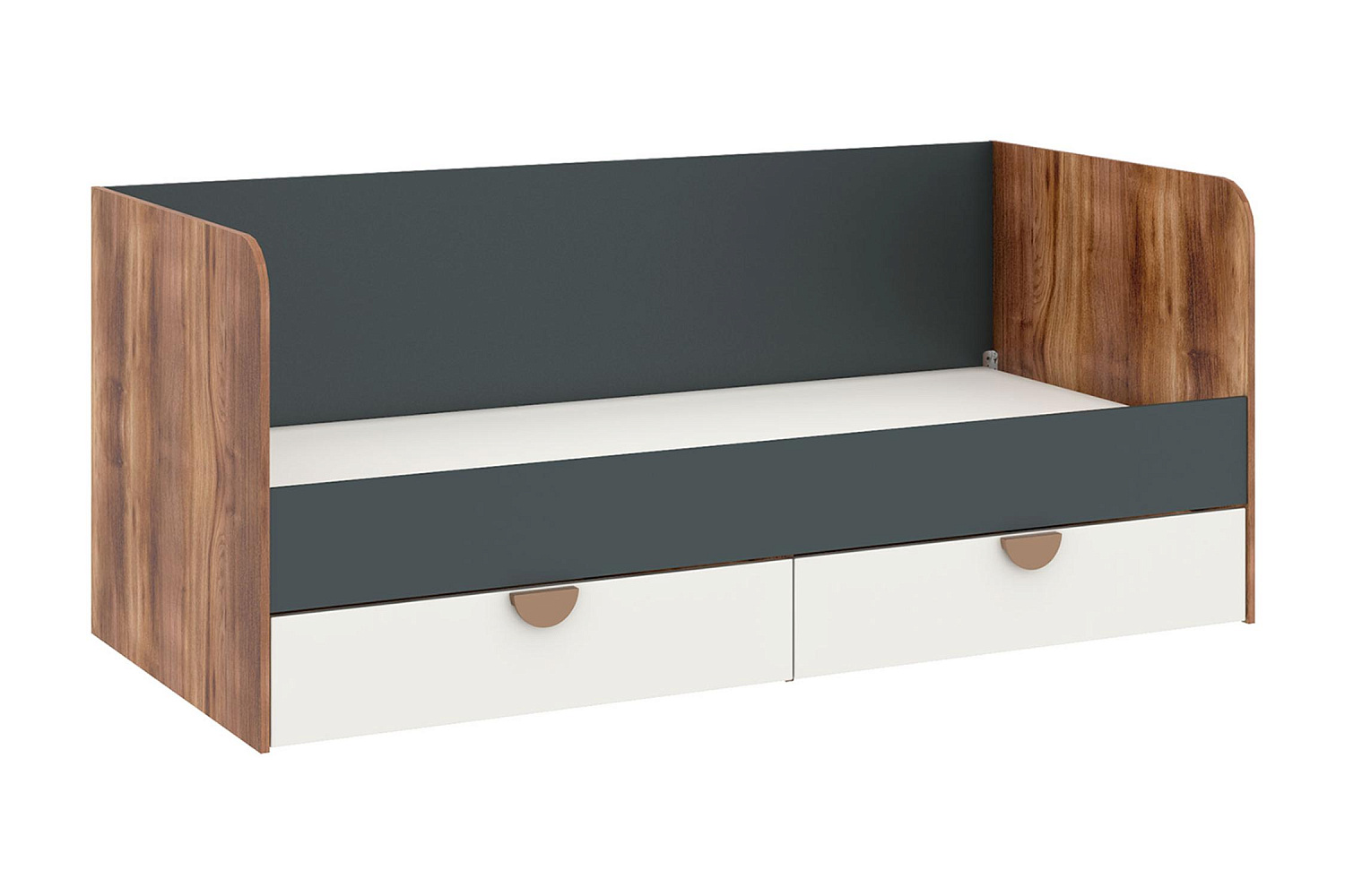 Кровать Тризиль 0.9 м дуб барокко / зеленый камень