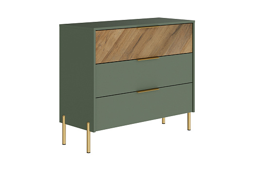 Комод с ящиками Siena дымчатый зеленый / дуб вотан