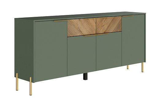 Комод с 2мя ящиками Siena дымчатый зеленый / дуб вотан