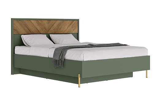 Кровать Siena 1.6 м дымчатый зеленый / дуб вотан