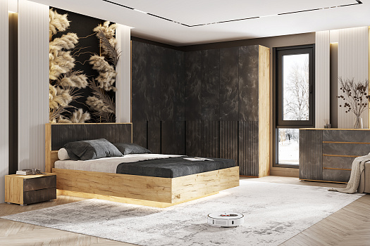 Модульная спальня Марвэл дуб крафт / мальта грей