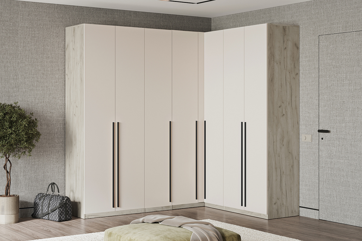 Гардеробная Теларо №3 дуб крафт серый / кашемир