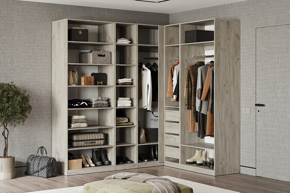 Гардеробная Теларо №3 дуб крафт серый / кашемир