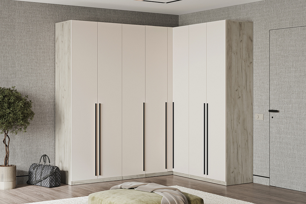 Модульная гардеробная Теларо дуб крафт серый / кашемир