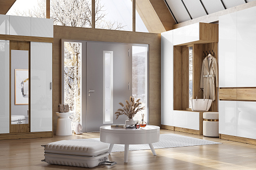 Прихожая Теллин 3 дуб крафт / белый глянец