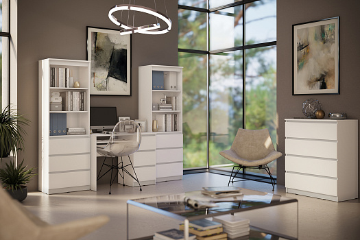 Рабочая зона Челси  белый / белый глянец холодный