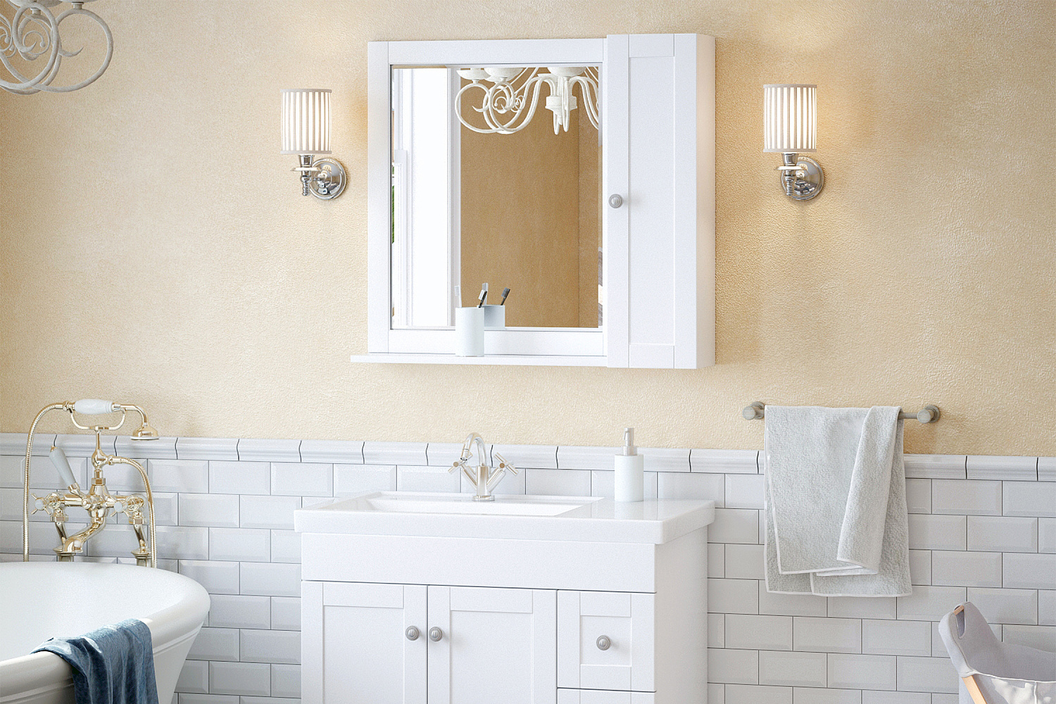 Шкаф навесной Техас белый