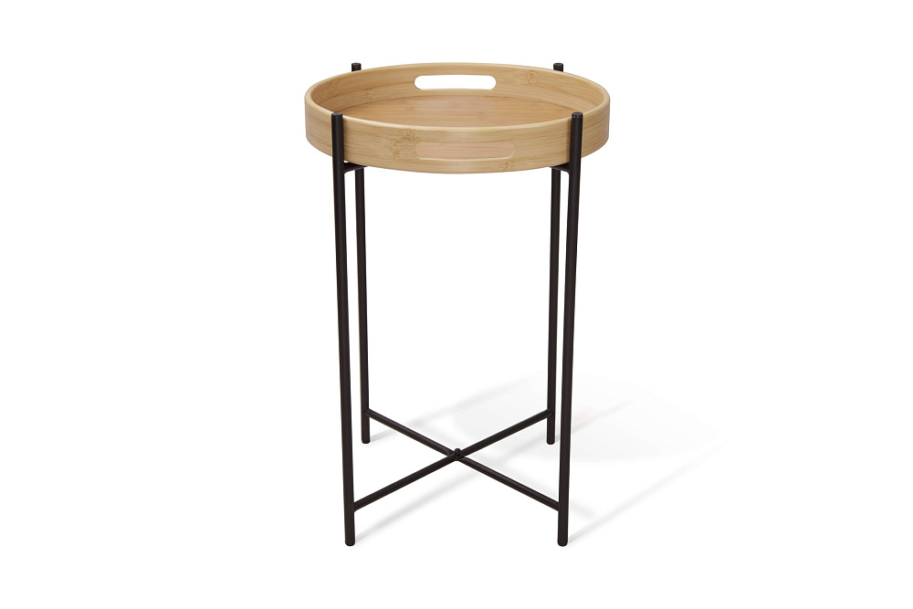 Стол журнальный SHT-CT30 черный муар / прозрачный лак