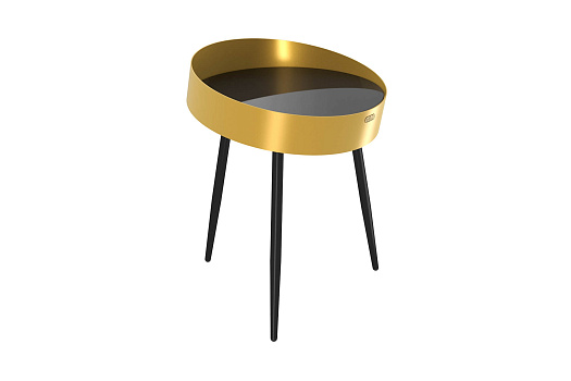 Стол журнальный SHT-CT58 черный муар / золото / черный глянец