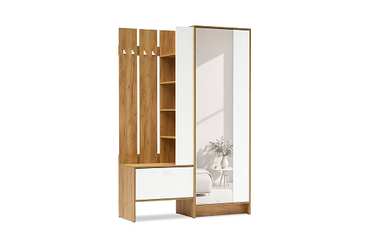 Прихожая Ирис ПР-01 дуб крафт золото / белый