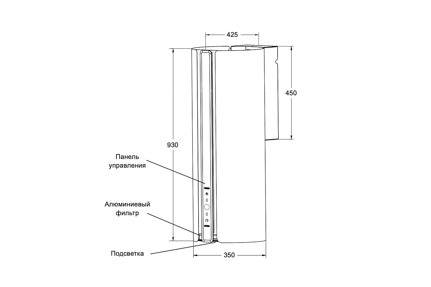 Цилиндрическая вытяжка LEX TORO 350 GREEN