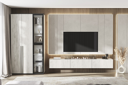 Модульная гостиная Норд дуб крафт белый