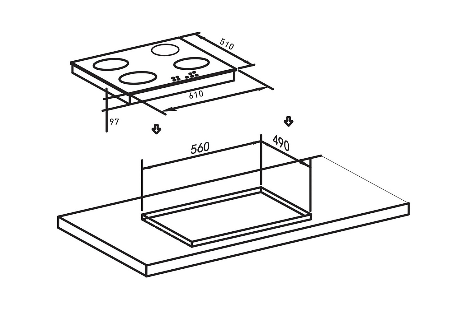 Газовая варочная поверхность Oasis P-GWT белая