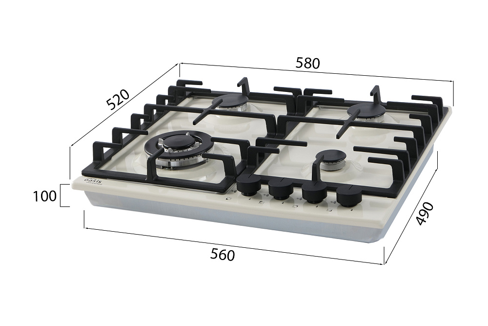 Газовая варочная поверхность Oasis P-MSI бежевая