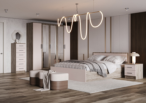 Модульная спальня Мартина дуб крафт серый / кашемир