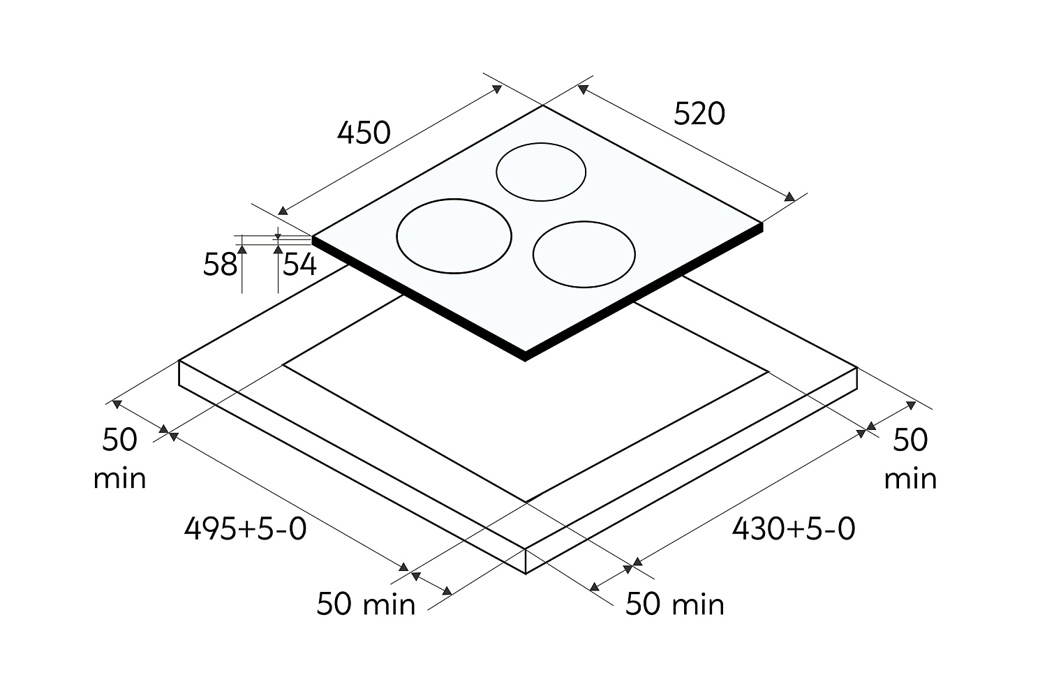Индукционная варочная поверхность Oasis P-EBG черная