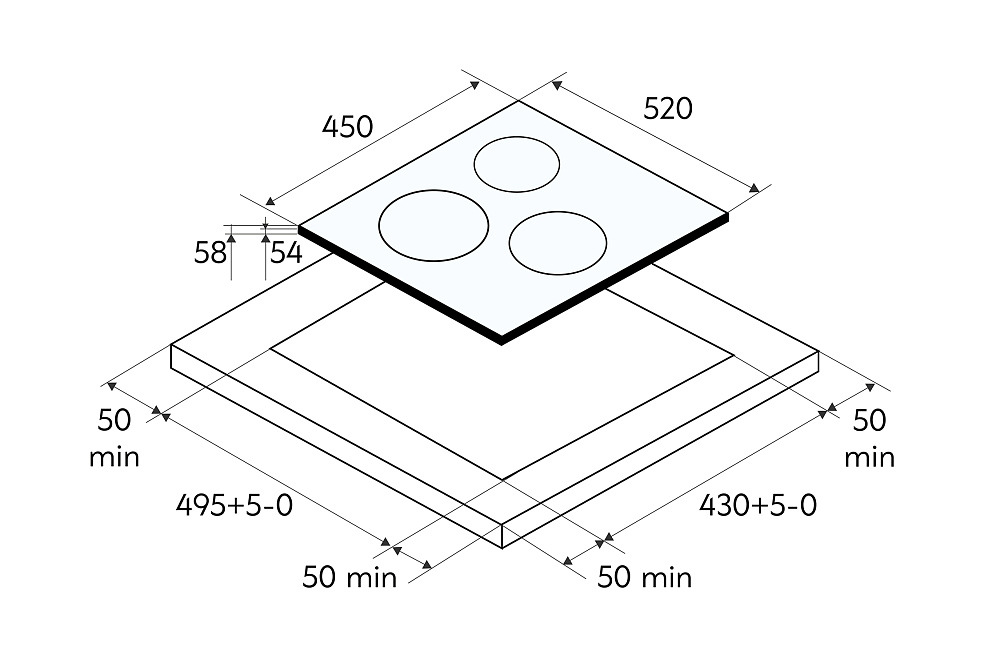 Индукционная варочная поверхность Oasis P-EBG черная