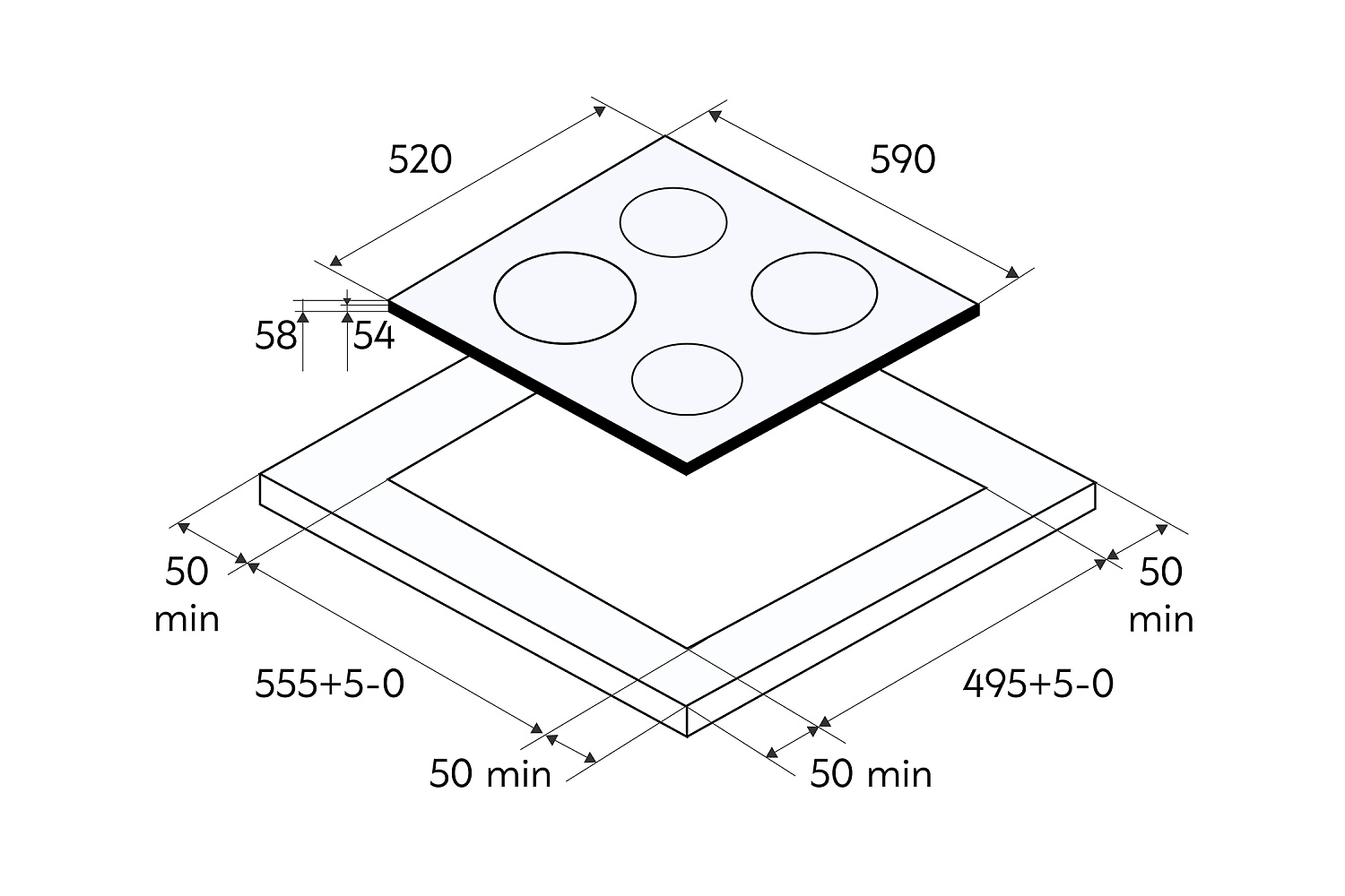 Индукционная варочная поверхность Oasis P-EBGD черная