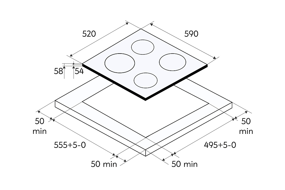 Индукционная варочная поверхность Oasis P-EBGD черная