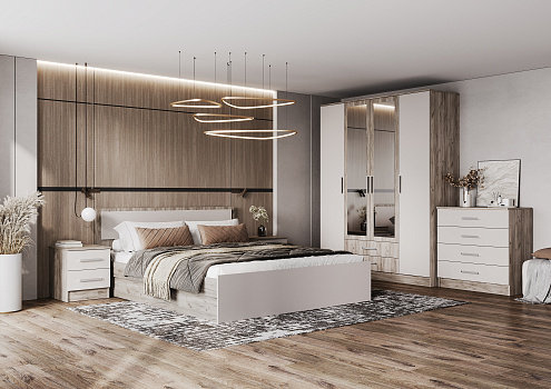 Спальня №2 Мартина дуб крафт серый / кашемир