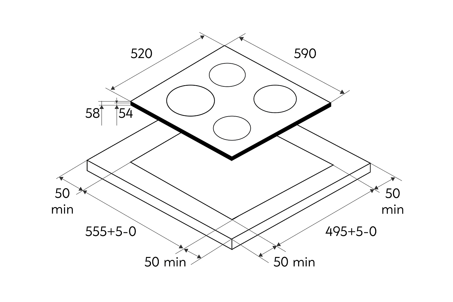 Индукционная варочная поверхность Oasis P-EIGD черная