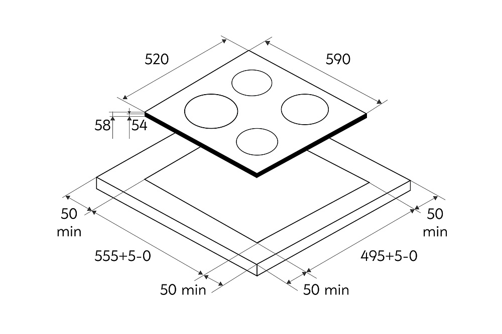 Индукционная варочная поверхность Oasis P-EIGD черная