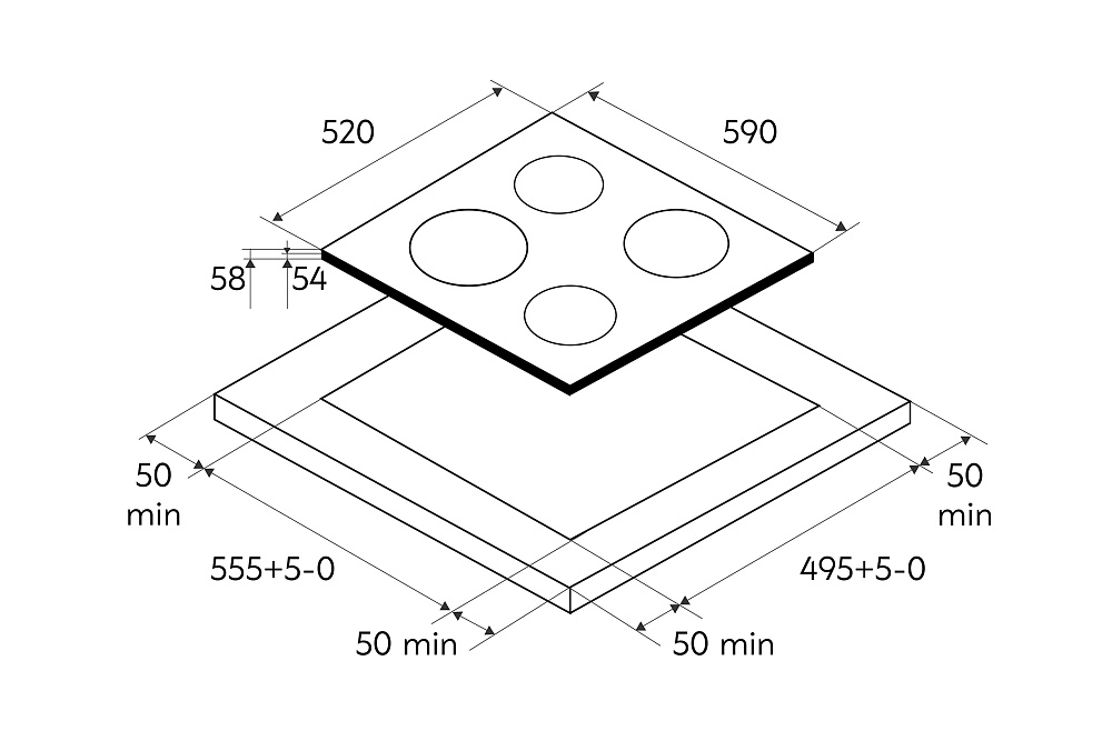 Индукционная варочная поверхность Oasis P-ENGD черная