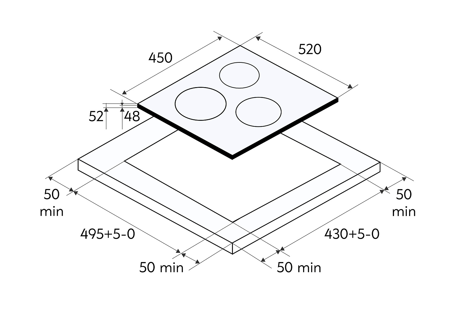Электрическая варочная панель Oasis P-3SB черная