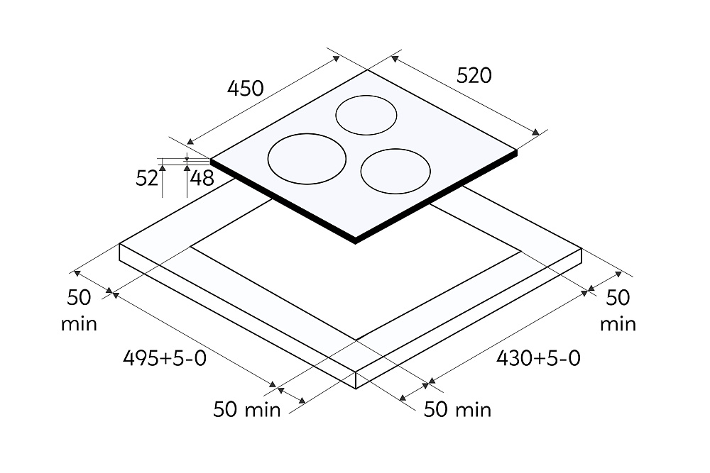 Электрическая варочная панель Oasis P-3SB черная