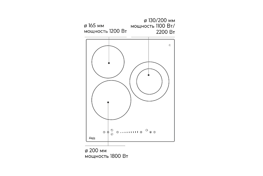 Электрическая варочная панель Oasis P-3SB черная