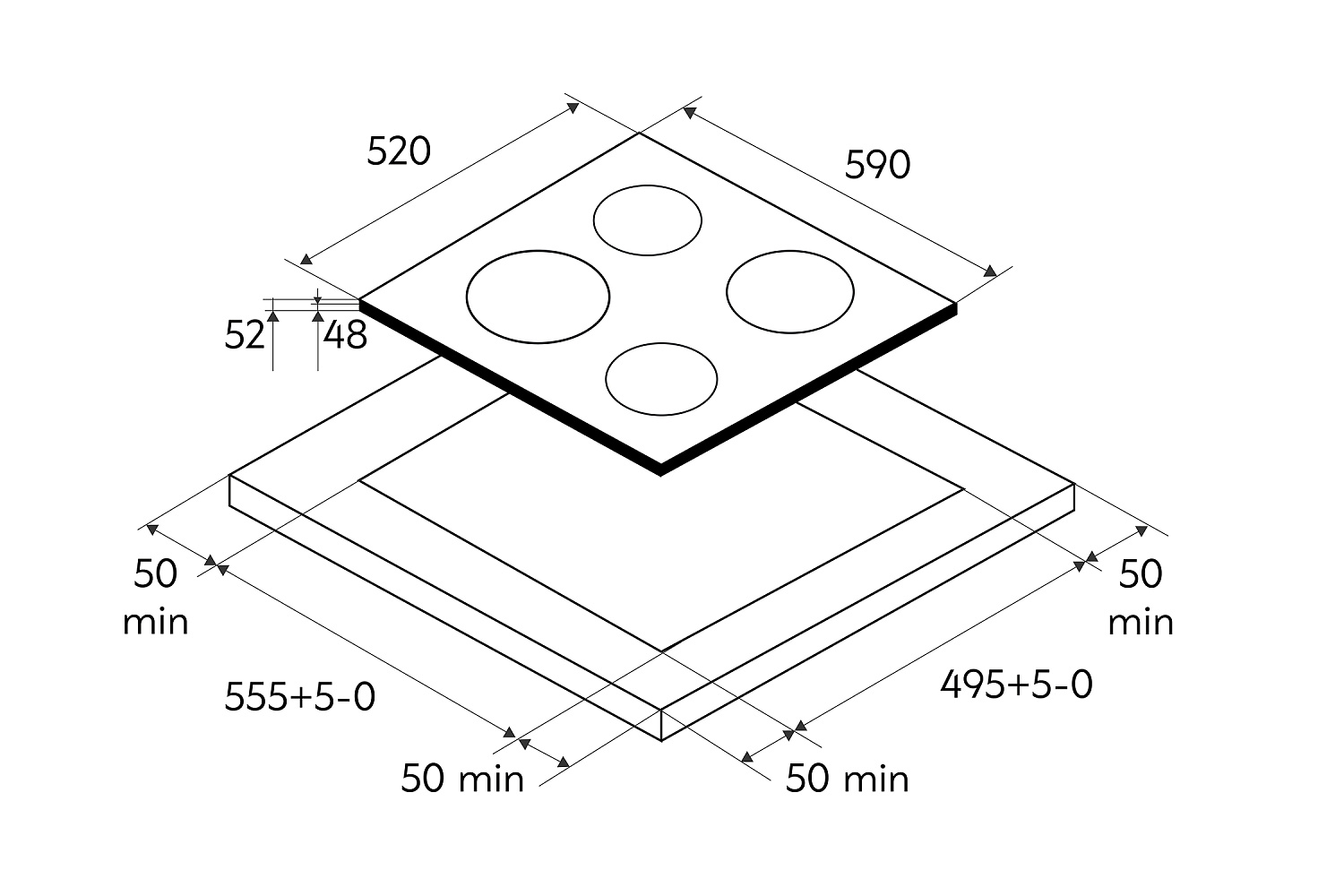 Электрическая варочная панель Oasis P-SB черная
