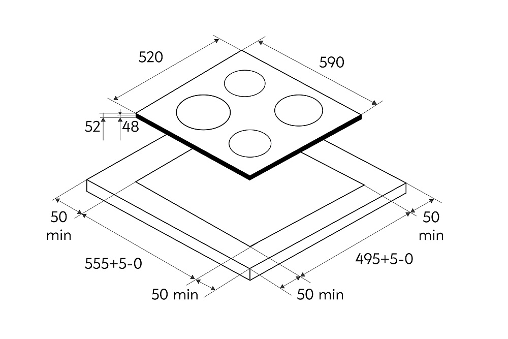 Электрическая варочная панель Oasis P-SB черная