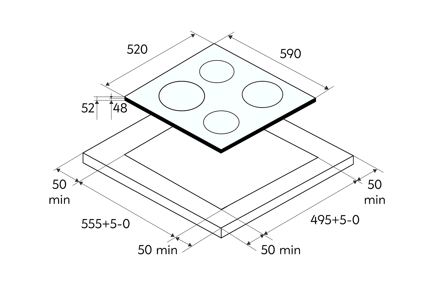 Электрическая варочная панель Oasis P-SBT черная