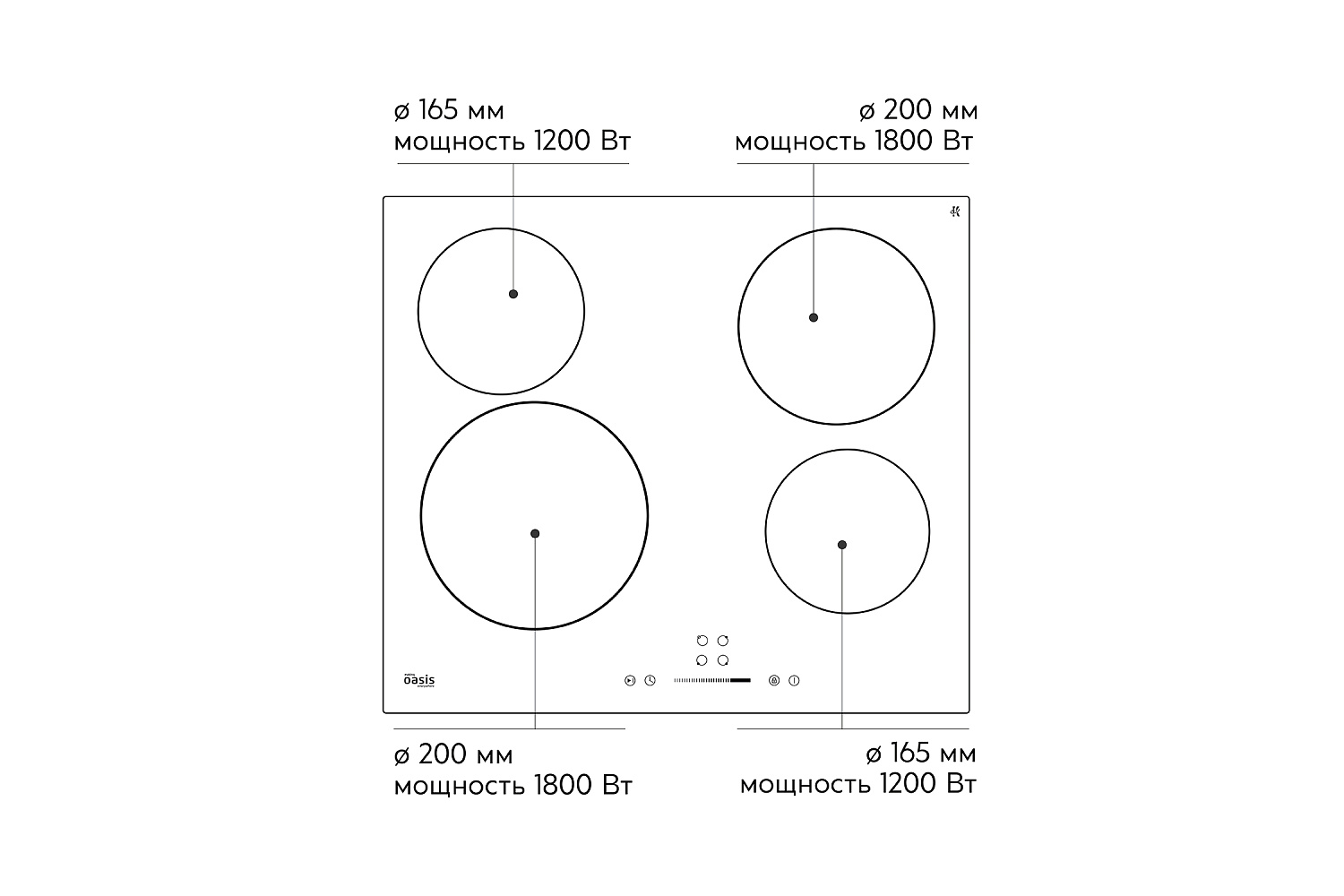 Электрическая варочная панель Oasis P-SBT черная
