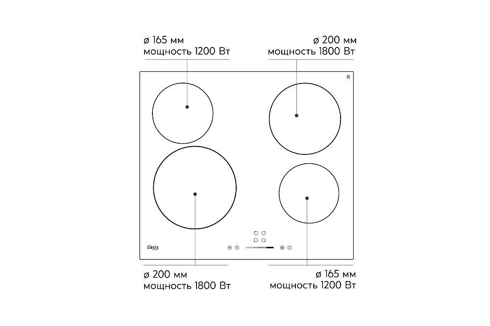 Электрическая варочная панель Oasis P-SBT черная