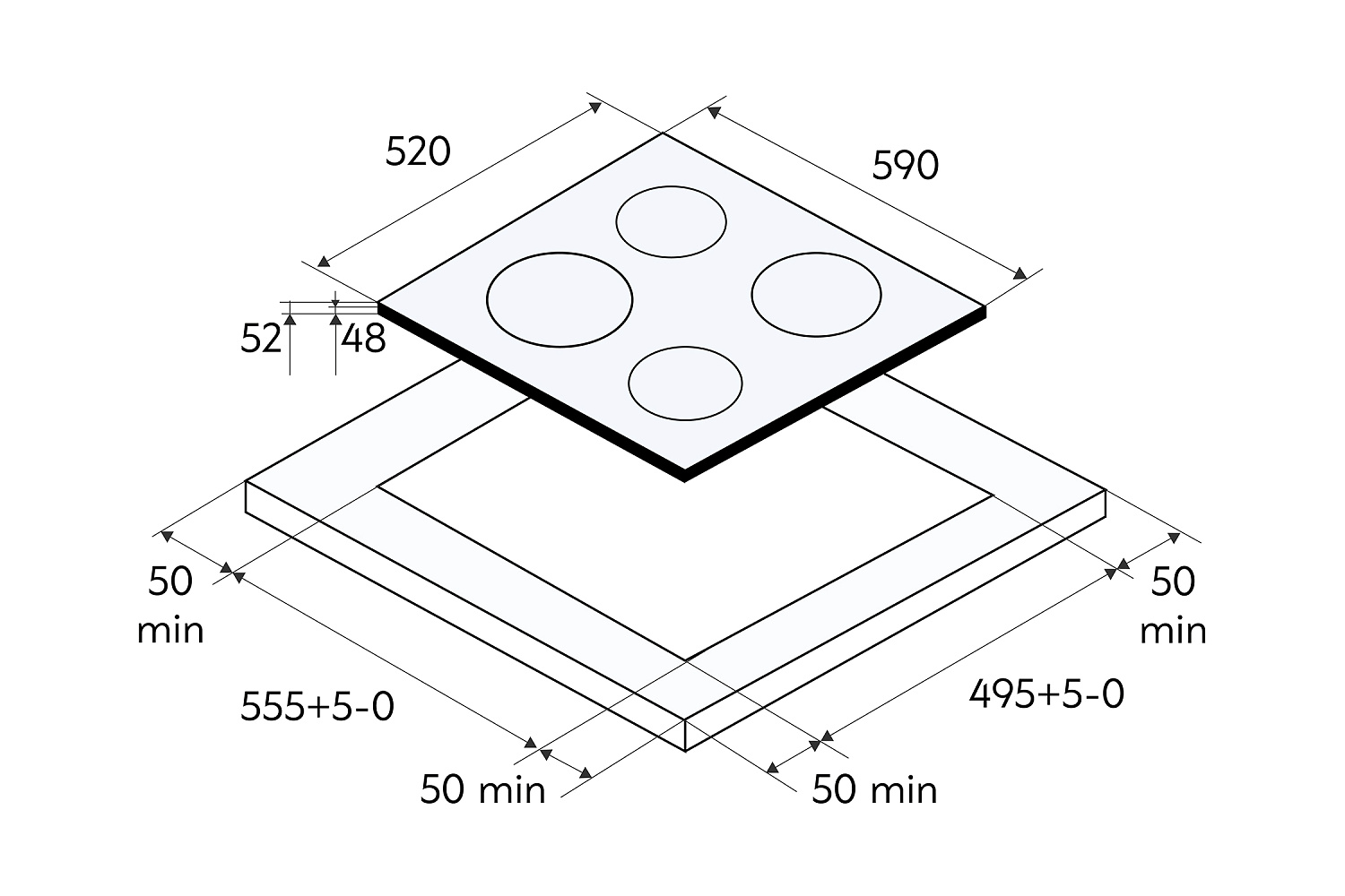 Электрическая варочная панель Oasis P-SBU черная