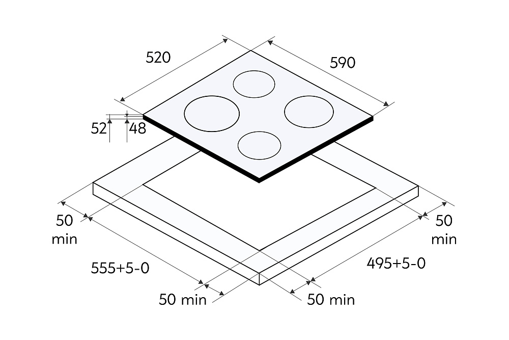 Электрическая варочная панель Oasis P-SBU черная