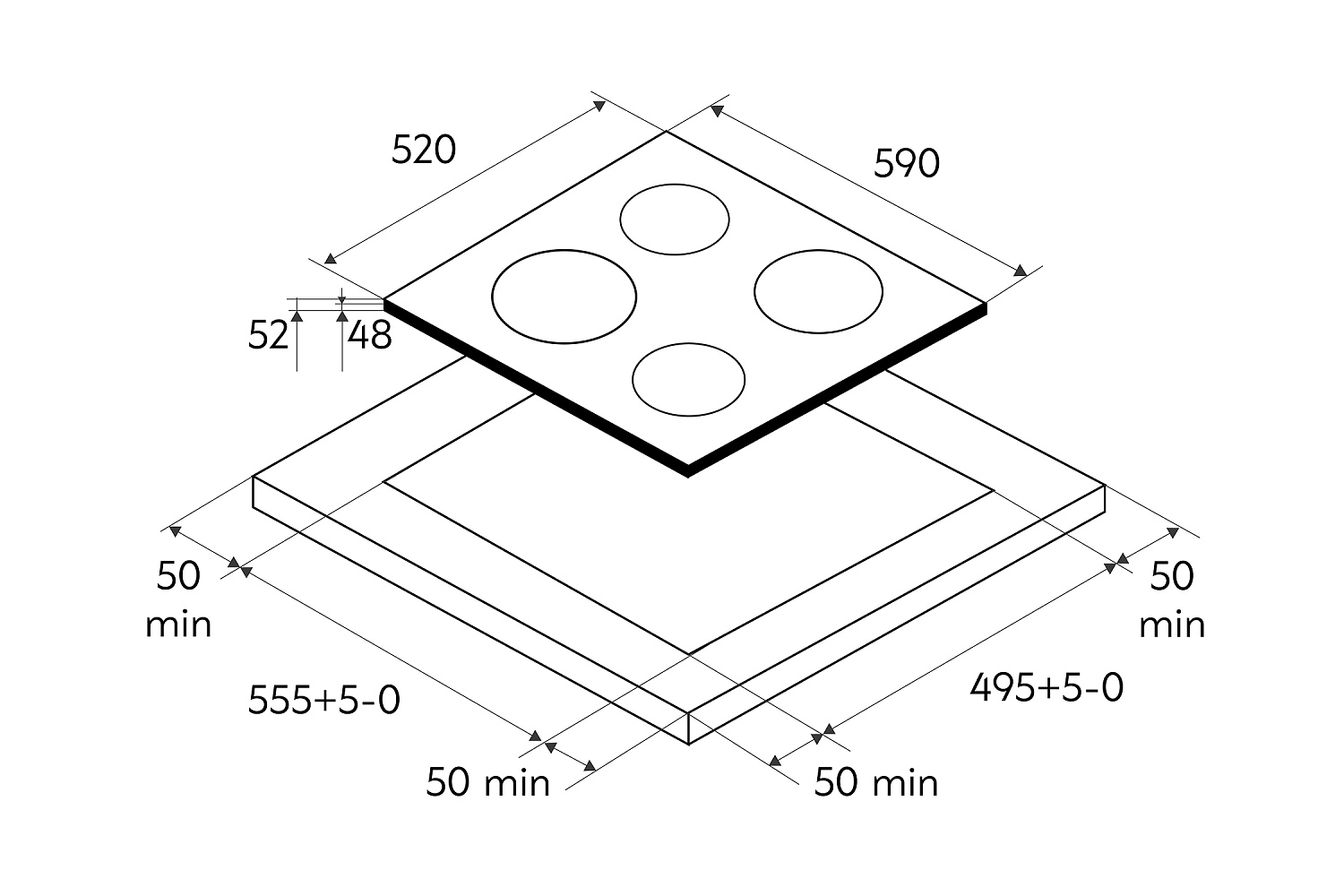 Электрическая варочная панель Oasis P-STB черная