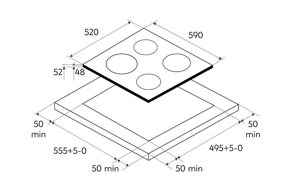 Электрическая варочная панель Oasis P-STB черная