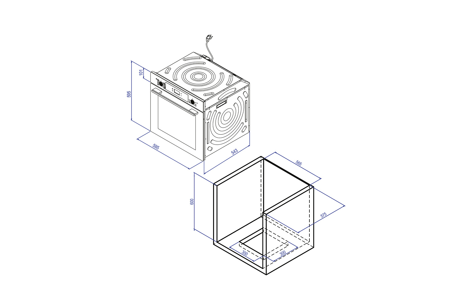Встраиваемый духовой шкаф Oasis D-MNB черный