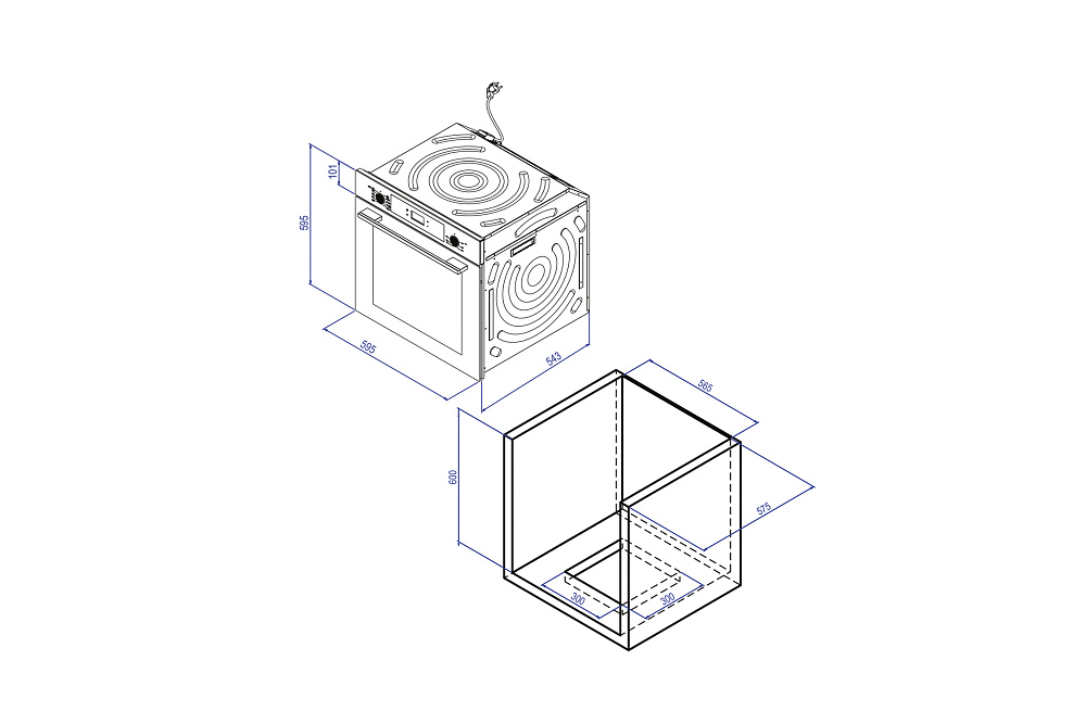Встраиваемый духовой шкаф Oasis D-MNB черный