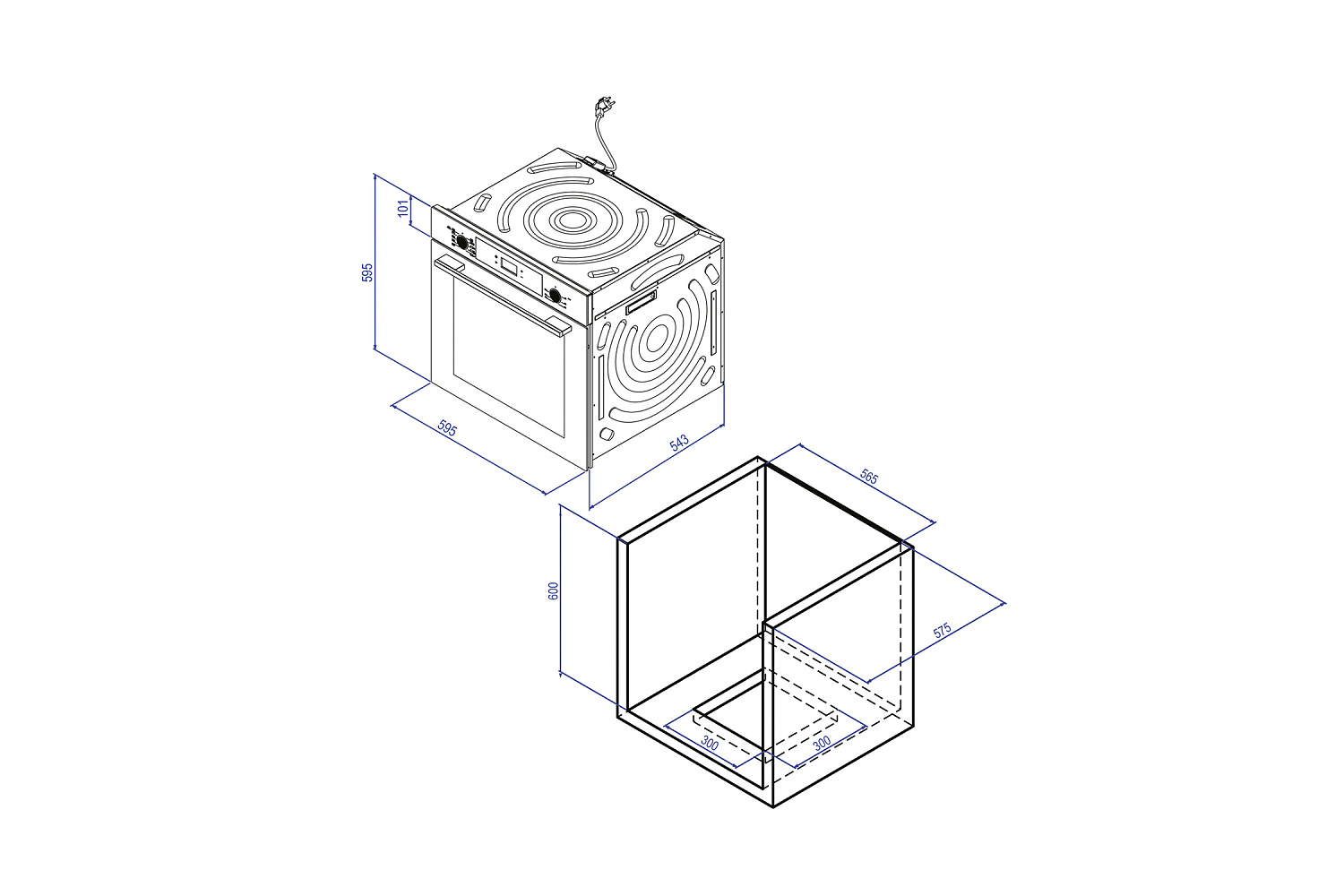 Встраиваемый духовой шкаф Oasis D-SBB черный