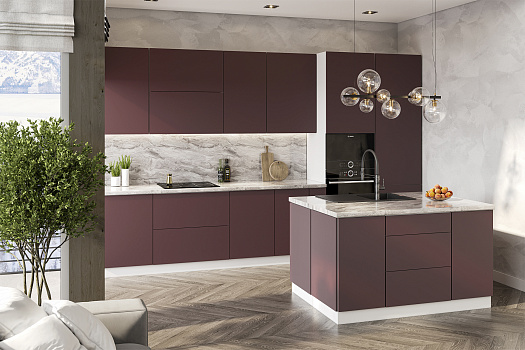 Модульная кухня Монора брусничная нота