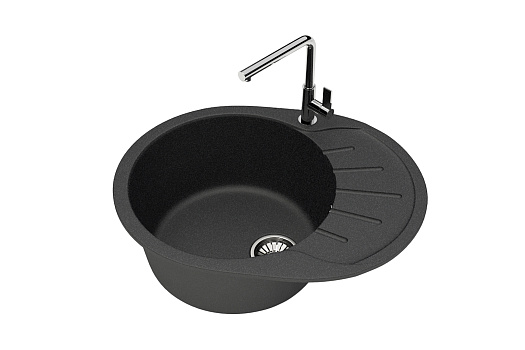 Мойка врезная кварцевая Glanz J10 57.5х44 см, антрацит