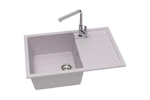 Мойка врезная кварцевая Glanz J161 75х50.5 см, светло-серый