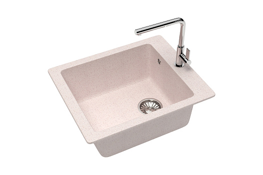 Мойка врезная кварцевая Glanz J8 42.5х50 см, бежевый