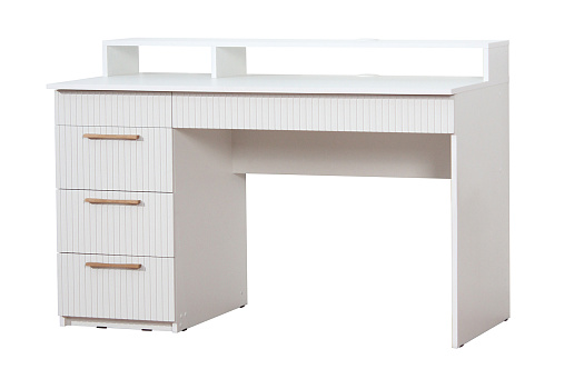Стол компьютерный Копенгаген с ящиками белый / белый матовый