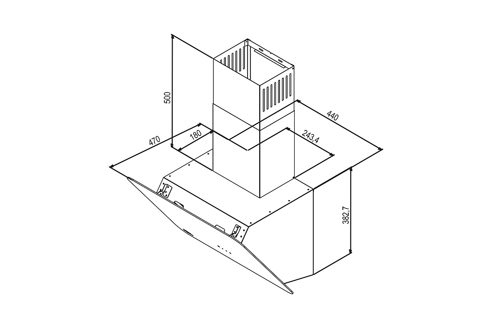Наклонная вытяжка Oasis ML-60B черная