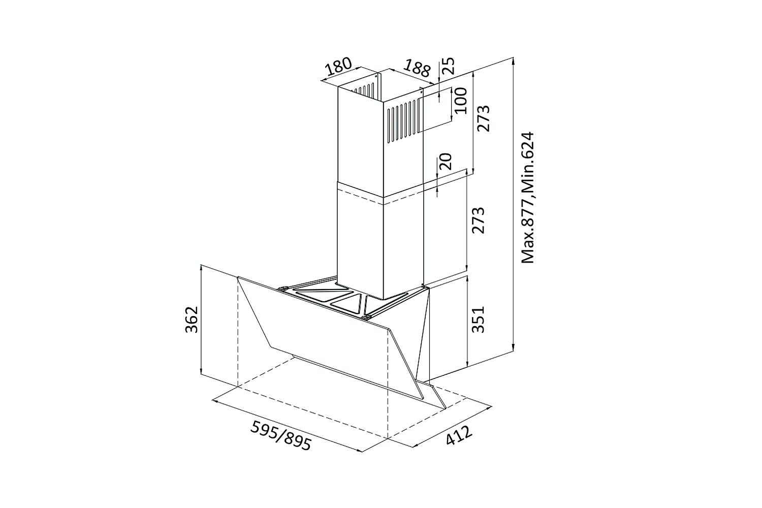 Наклонная вытяжка Oasis NF-60W белая