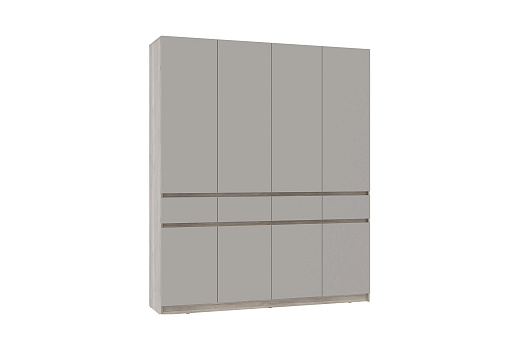 Шкаф 4-х створчатый Багира дуб смоки / кашемир